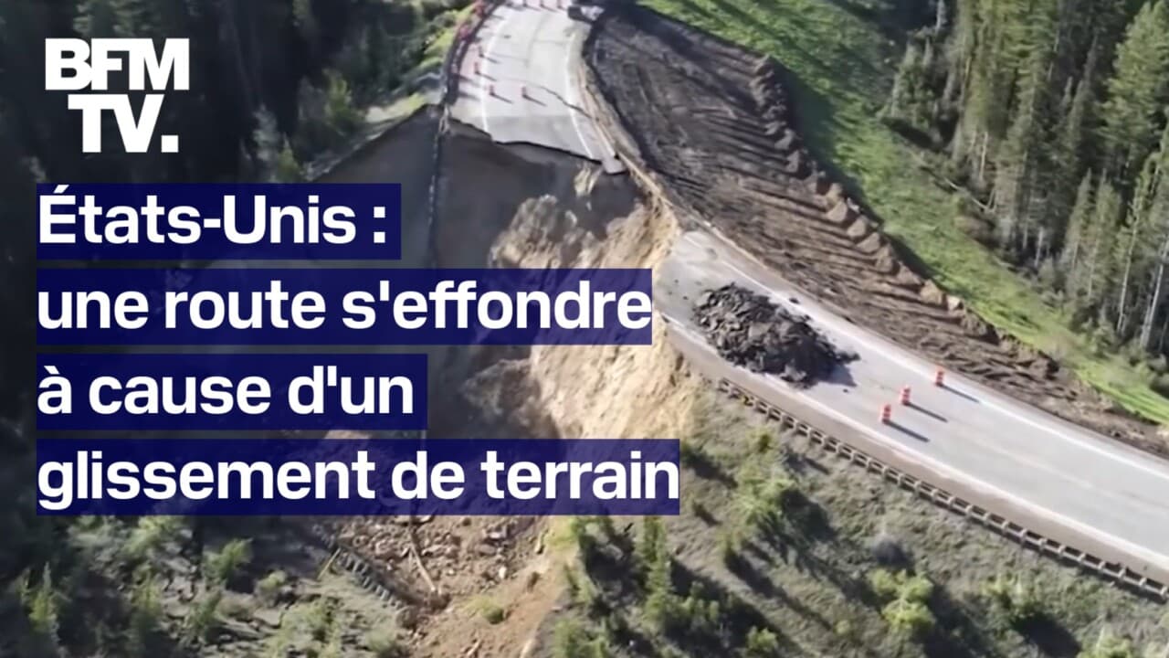 Tats Unis Une Route S Effondre Cause D Un Glissement De Terrain