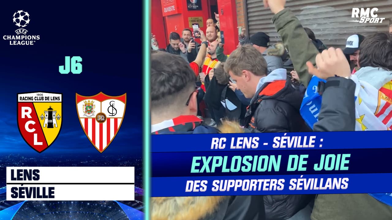 RC Lens Séville Explosion de joie des supporters Sévillans à Lens