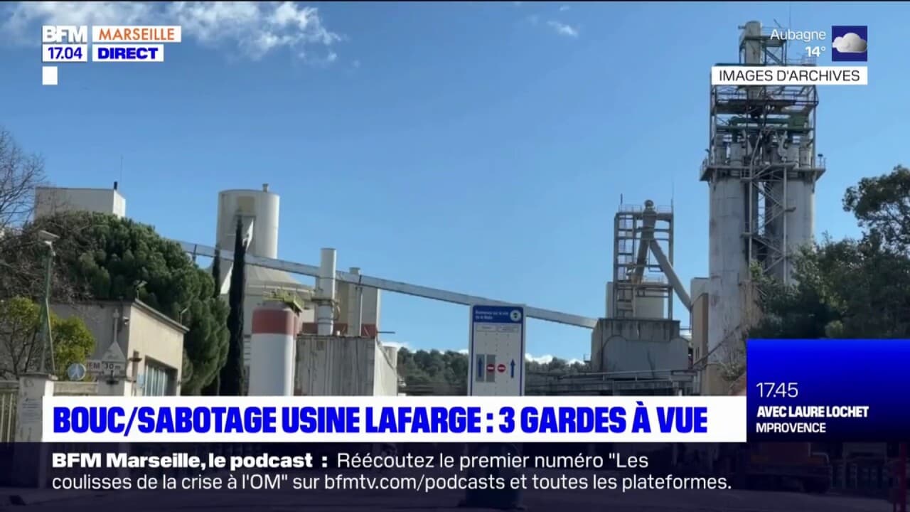 Sabotage de l usine Lafarge à Bouc Bel Air trois personnes interpellées et placées en garde à vue