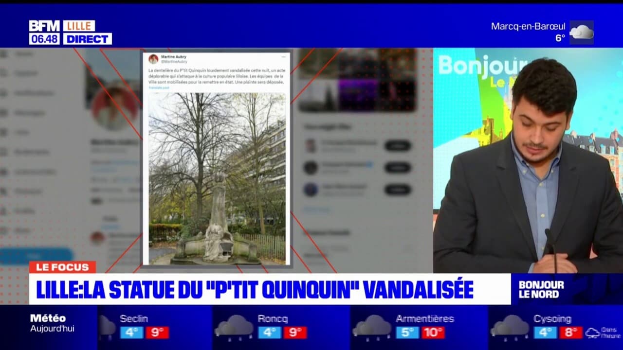 Lille la statue du P tit Quinquin vandalisée Martine Aubry dénonce