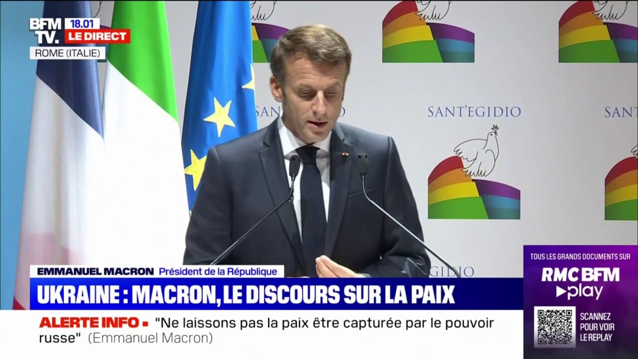 Emmanuel Macron à Rome Ne laissons pas la paix être capturée par le