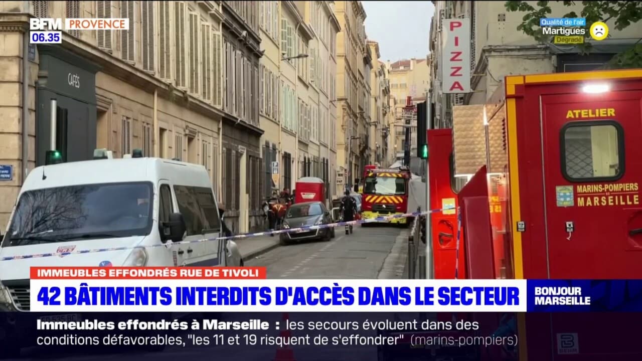 Immeubles effondrés à Marseille 42 bâtiments interdits d accès dans le