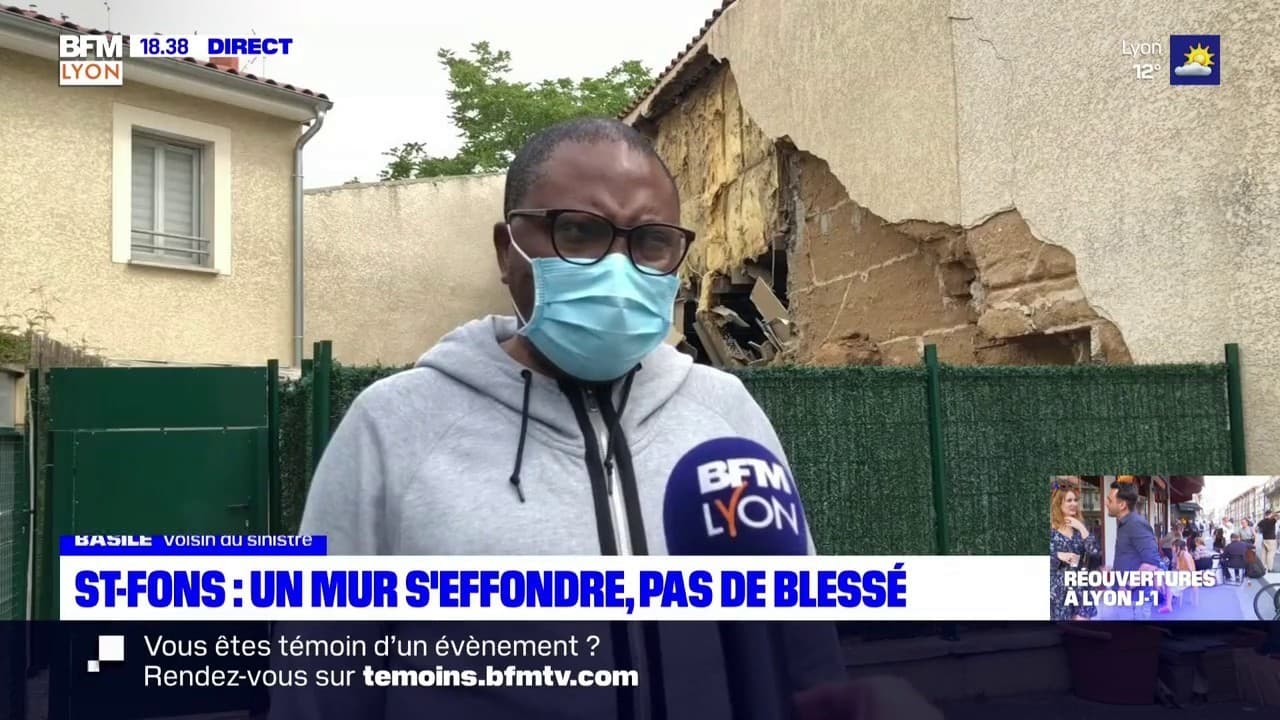 Saint Fons un mur s effondre pas de blessé