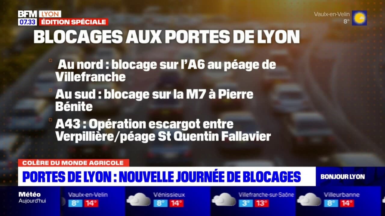 Colère des agriculteurs nouvelle journée de blocages aux portes de Lyon