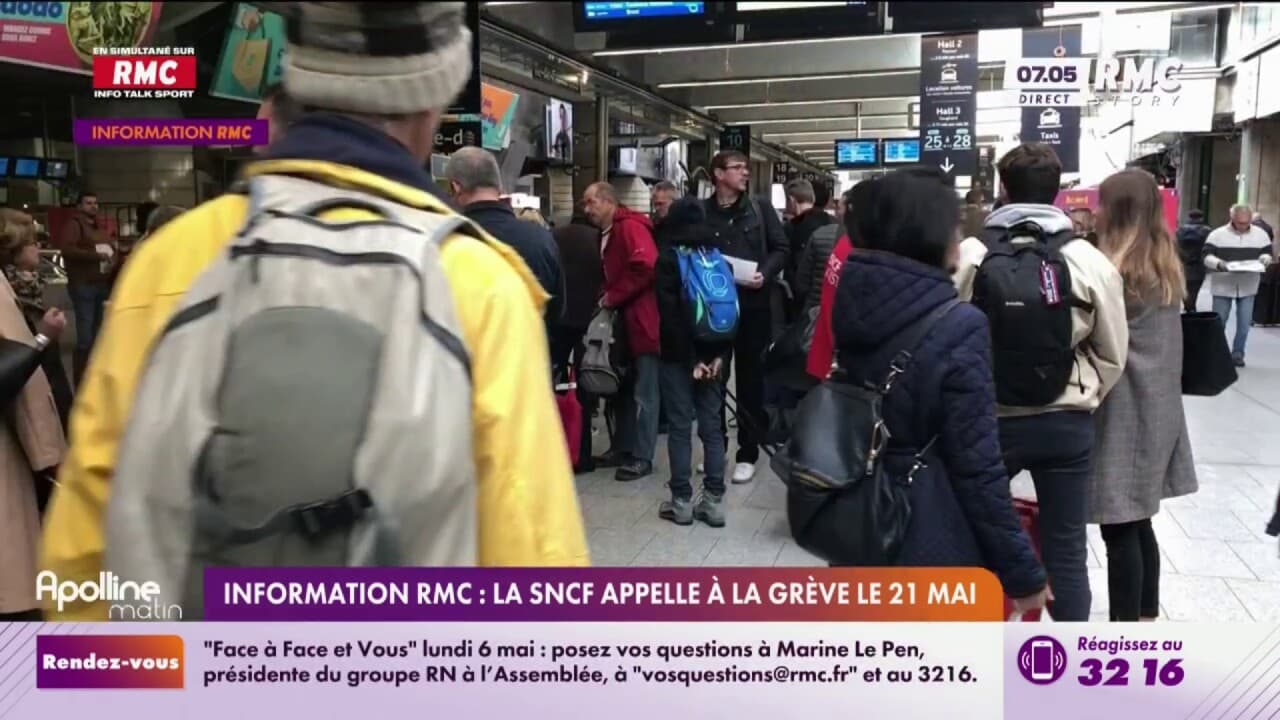 INFO RMC les syndicats de la SNCF appellent à la grève le 21 mai