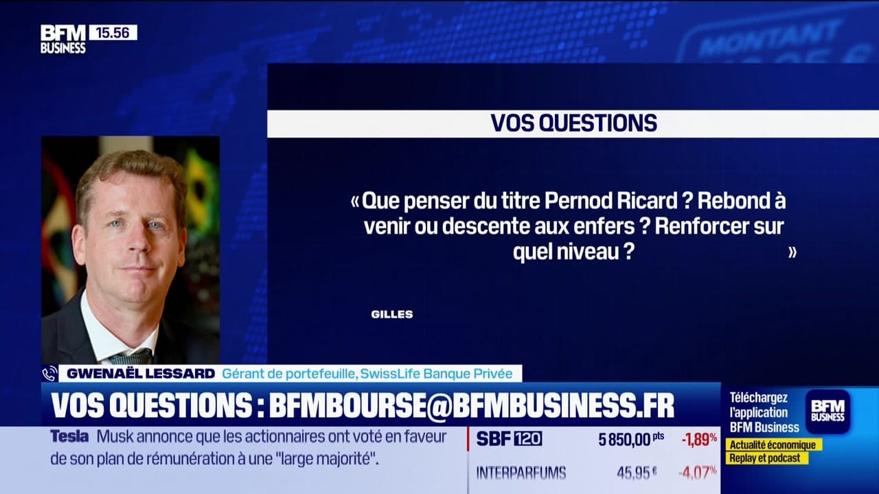 Culture Bourse Que penser du titre Pernod Ricard Rebond à venir