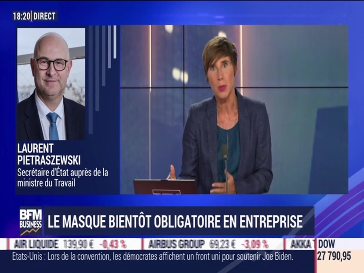 Le masque bientôt obligatoire en entreprise 18 08