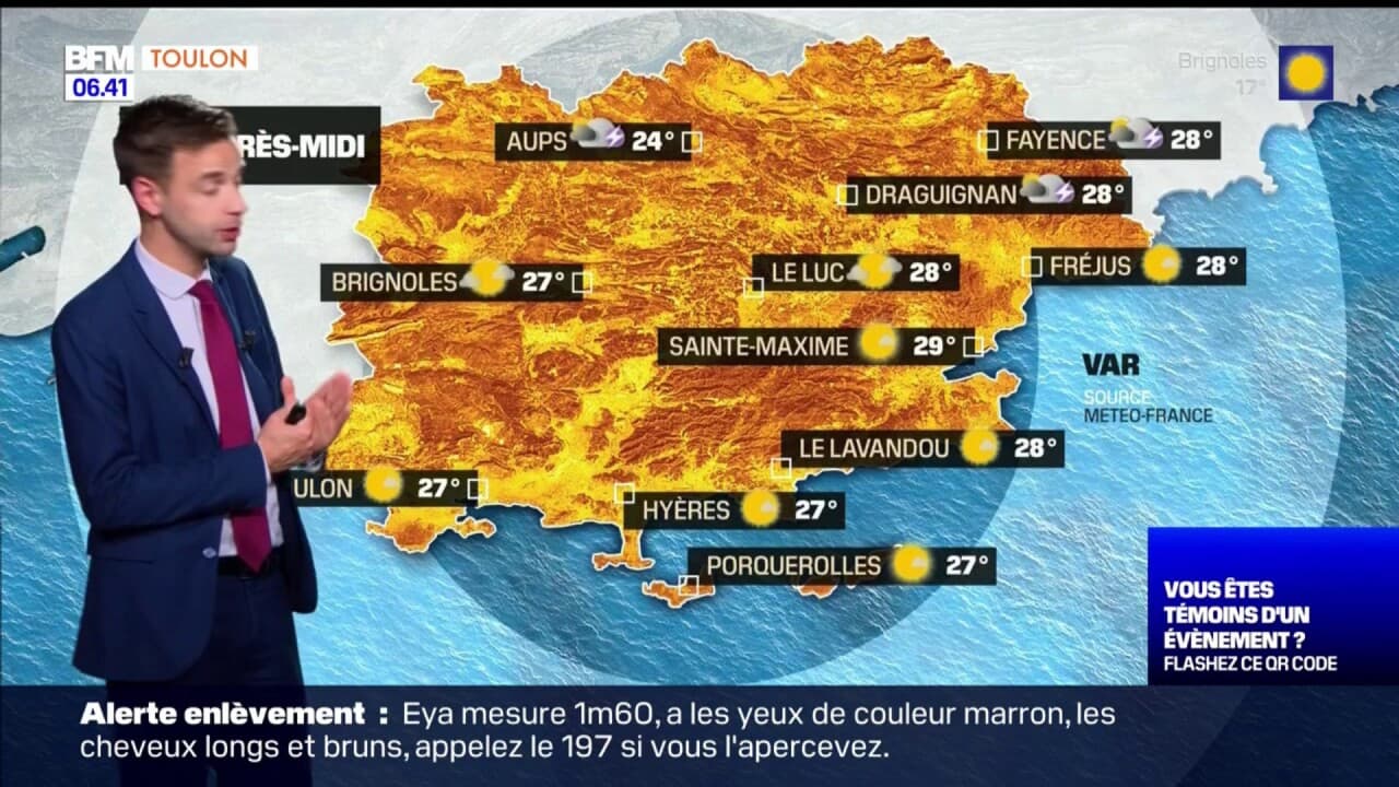 Météo Var journée ensoleillée avec des averses orageuses localement