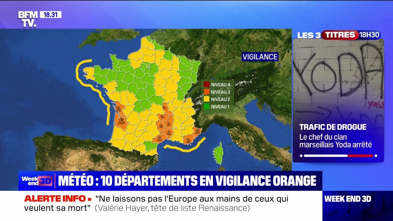 M T O Dix D Partements En Vigilance Orange