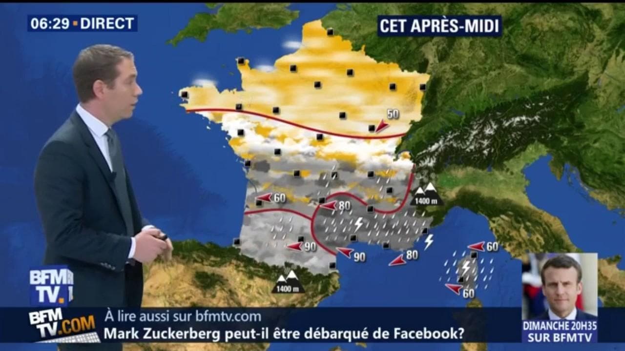 Une France Coup E En Deux Avec Du Soleil Dans Le Nord Et De La Pluie