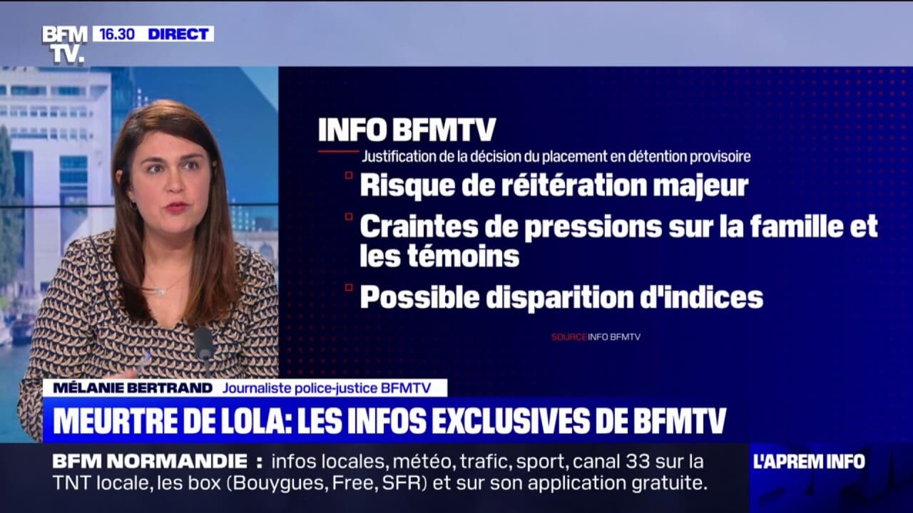 Meurtre de Lola la suspecte placée en détention provisoire à cause d