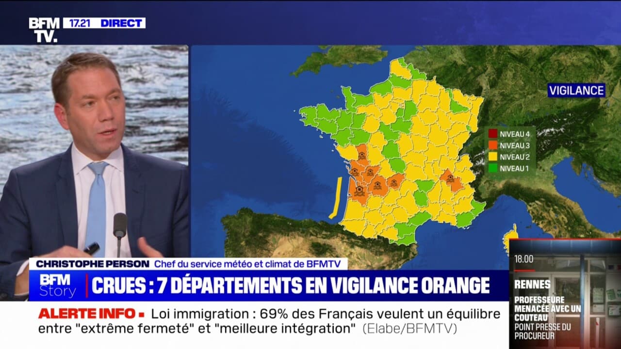 Crues Sept D Partements Plac S En Vigilance Orange Par M T O France