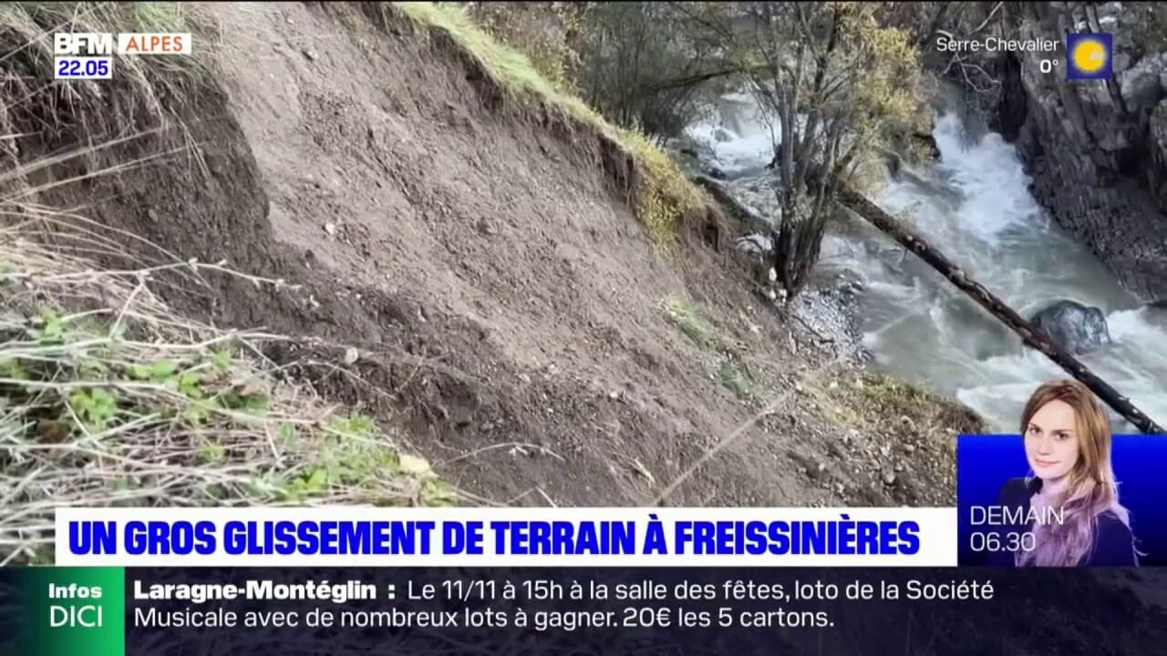 Freissinières un glissement de terrain se produit après la crue du