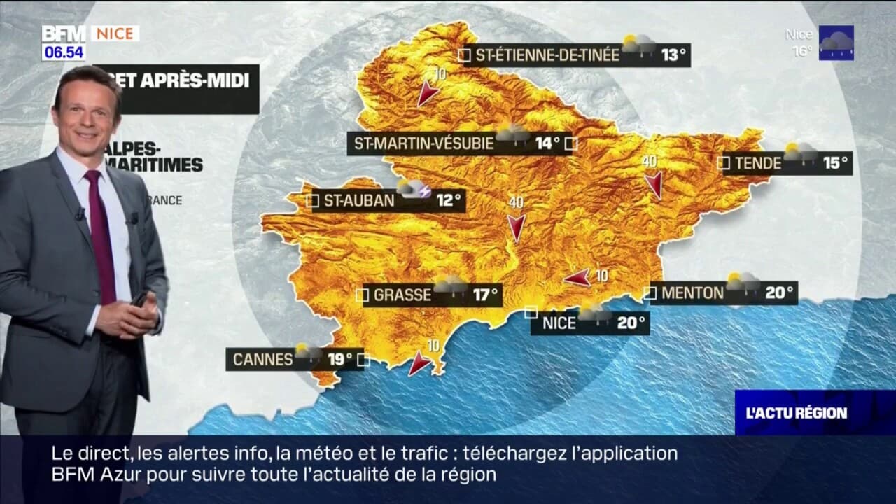 Météo Alpes Maritimes un vendredi pluvieux et orageux