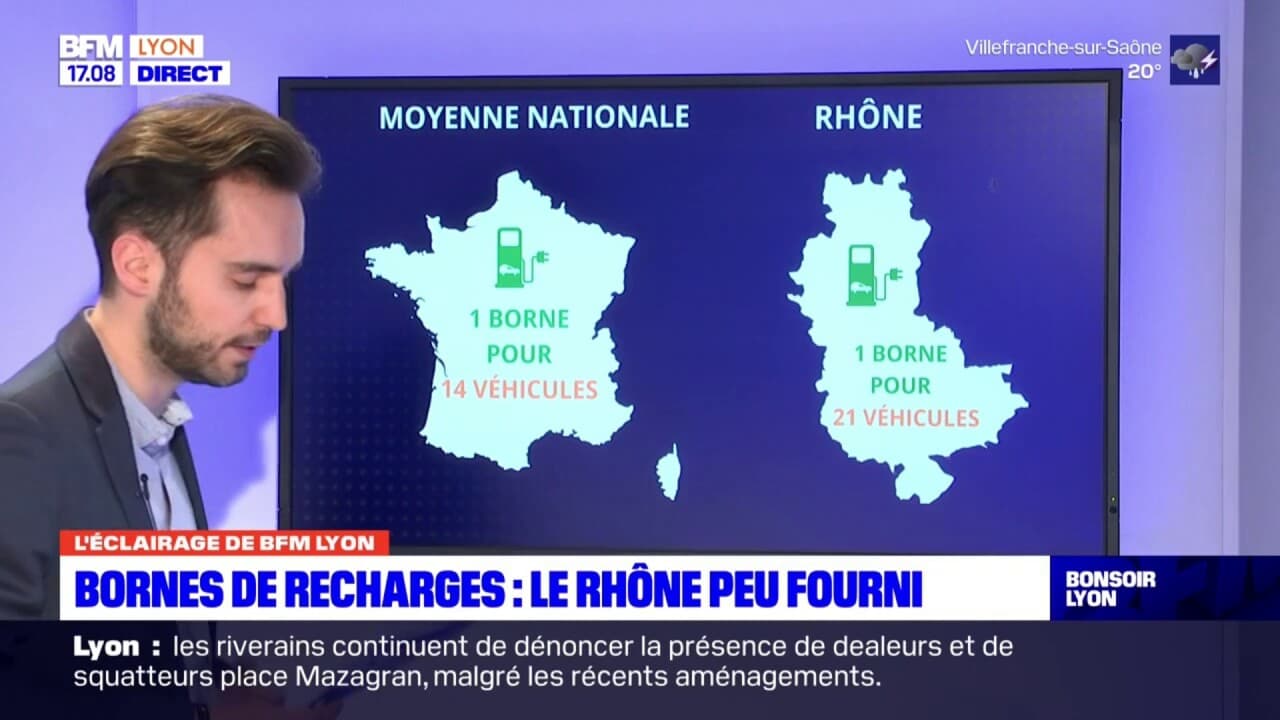 Rhône le département peu fourni en bornes de recharges