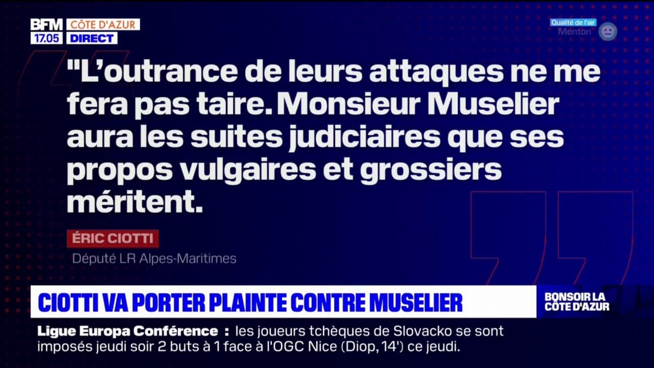 Eric Ciotti va porter plainte contre Renaud Muselier après ses propos