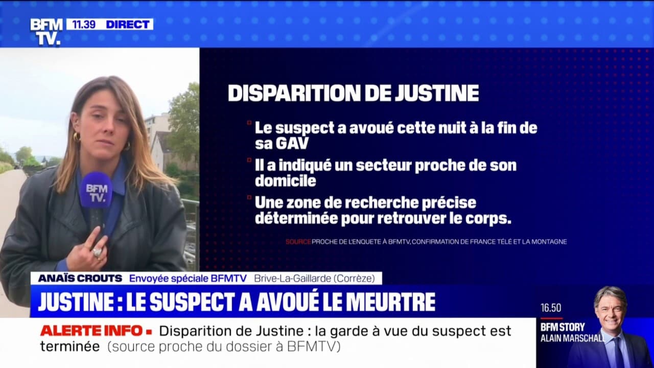 Disparition De Justine Le Principal Suspect A Avou Avoir Tu La Jeune