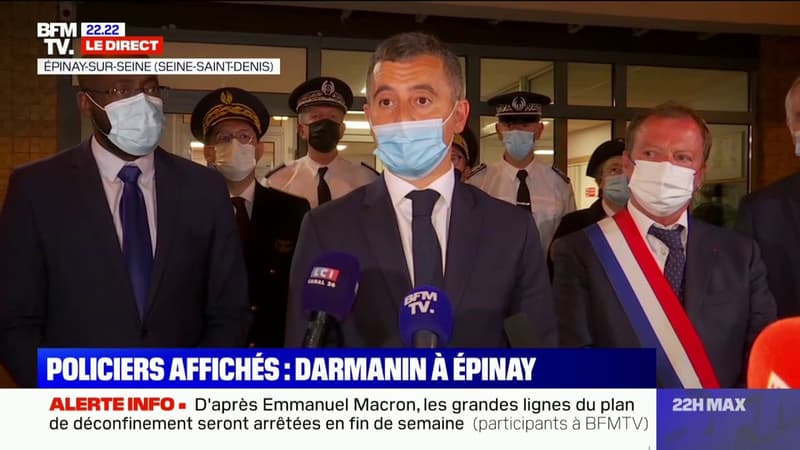 Photos De Policiers Placard Es Pinay Sur Seine G Rald Darmanin