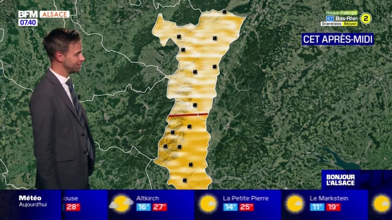 Météo Alsace un léger voile nuageux sur le Bas Rhin et du soleil dans