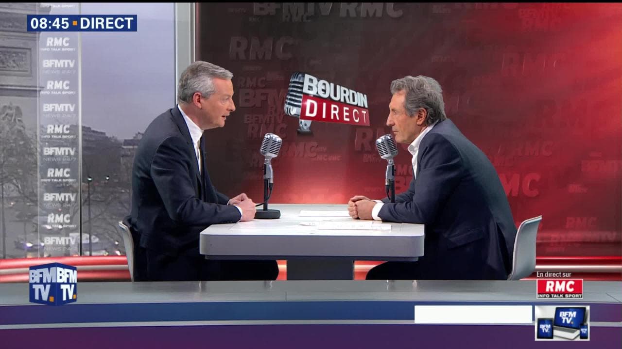 Bruno Le Maire face à Jean Jacques Bourdin en direct