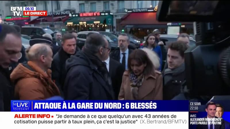 Gérald Darmanin et Anne Hidalgo arrivent à la gare du Nord après l