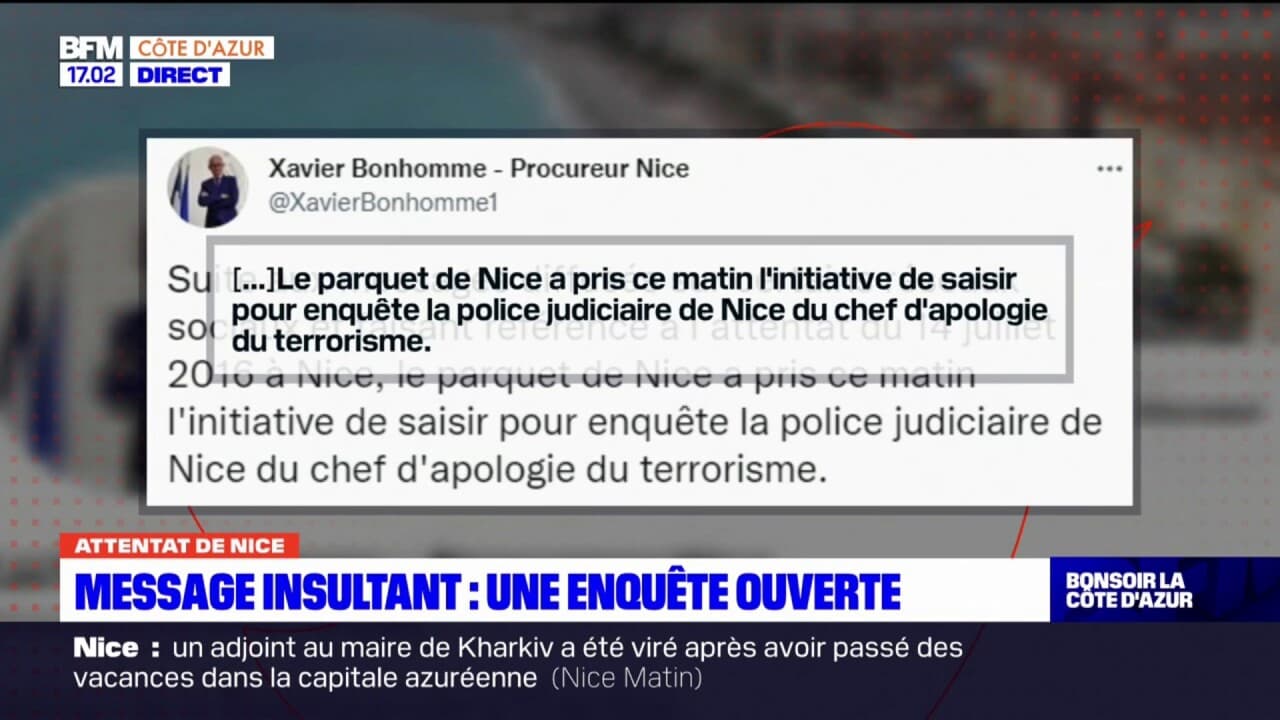 Attentat Du Juillet Une Enqu Te Ouverte Pour Apologie Du Terrorisme