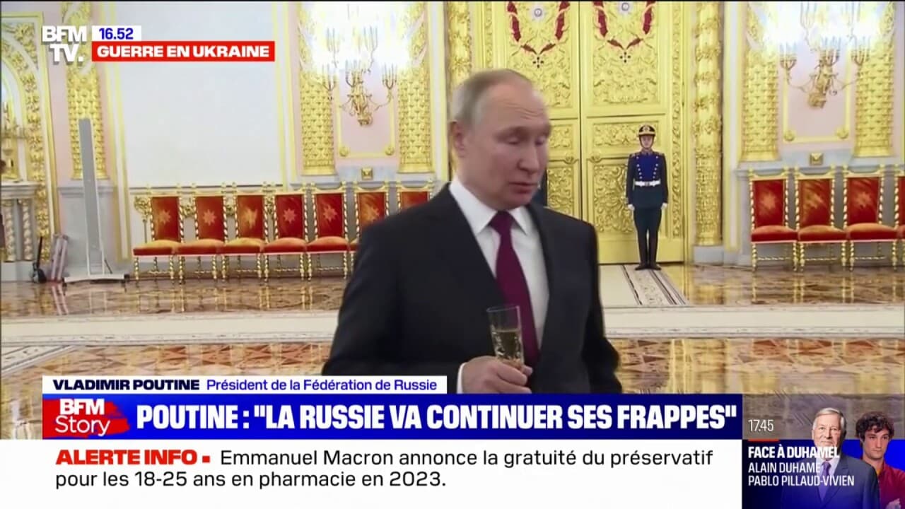 Coupe De Champagne La Main Vladimir Poutine F Licite Son Arm E Pour