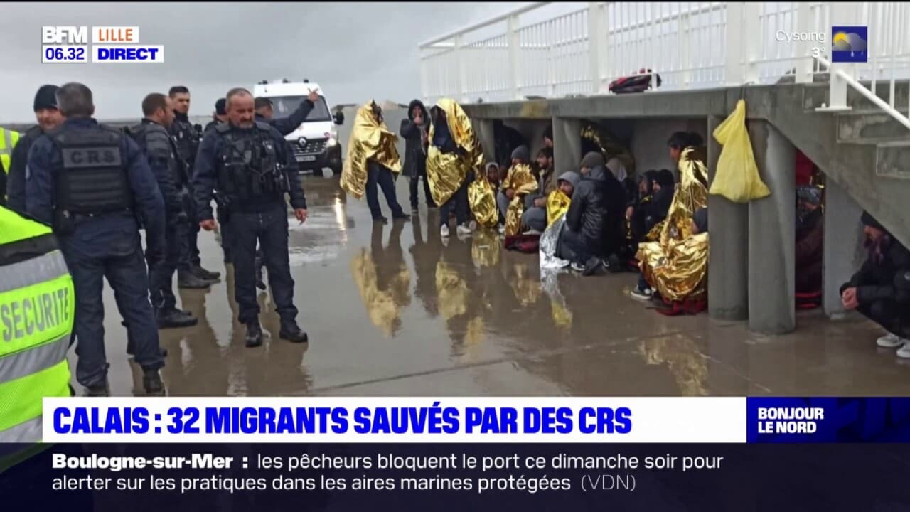 Calais 32 migrants ont été sauvés en mer par des CRS