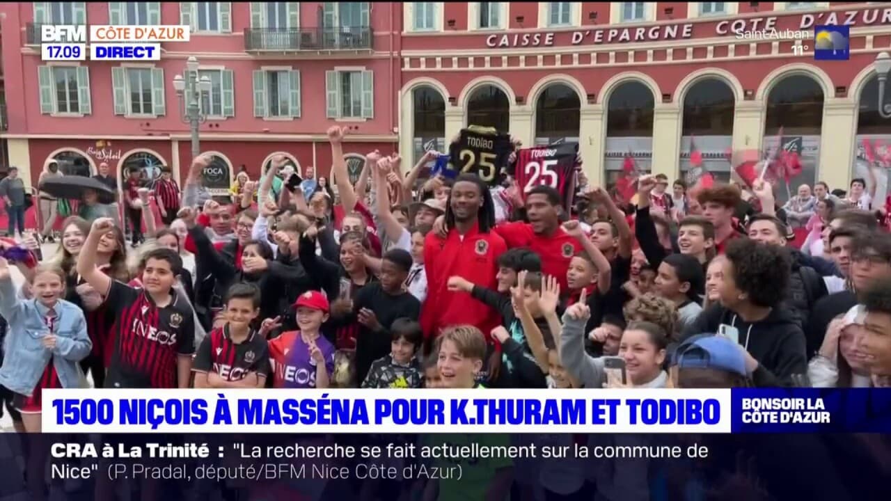 Nice 1500 niçois réunis place Masséna pour voir Khéphren Thuram et