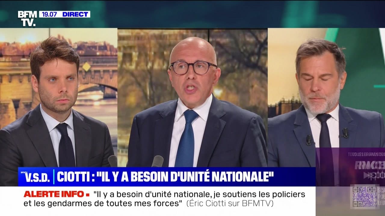 Éric Ciotti Il y a besoin d unité nationale je soutiens les