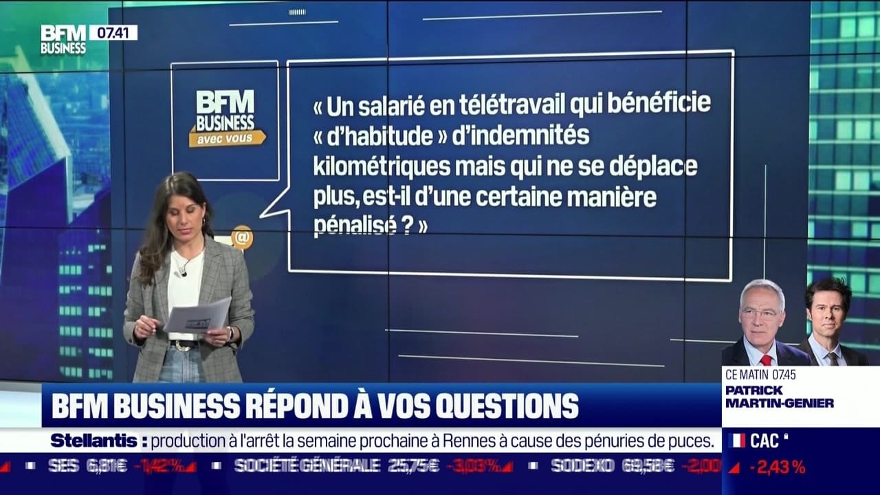 BFM Business avec vous Un salarié en télétravail bénéficiant d