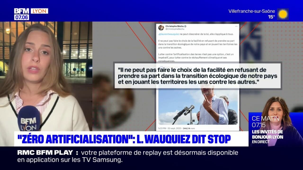 Laurent Wauquiez dit stop à la mesure de zéro artificialisation des terres