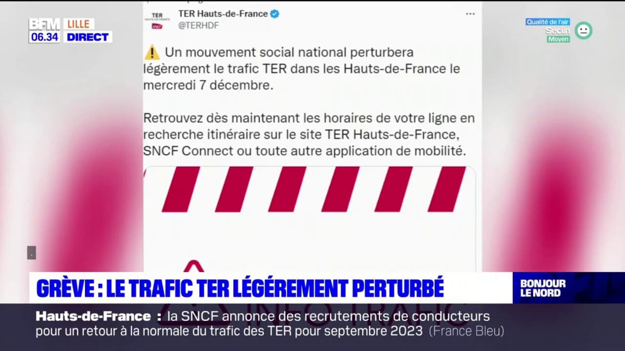 Hauts de France le trafic TER légèrement perturbé ce mercredi en