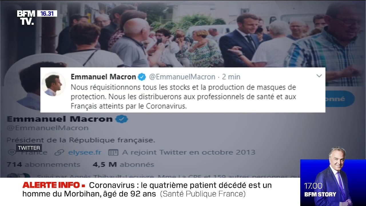 Coronavirus Emmanuel Macron Annonce La R Quisition Des Masques De