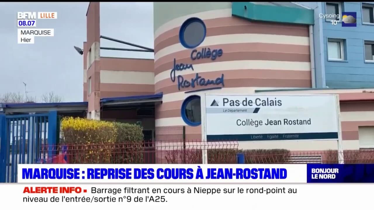 Pas de Calais les élèves regagnent le collège Jean Rostand à Marquise