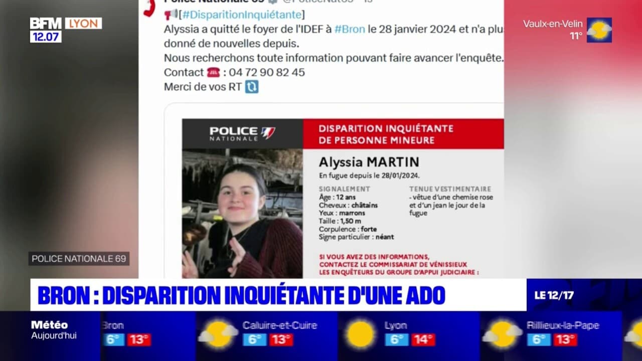 Bron La Police Lance Un Appel T Moins Apr S La Disparition D Une