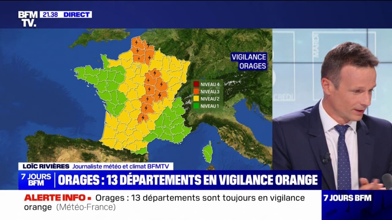 Orages 13 départements toujours placés en vigilance orange