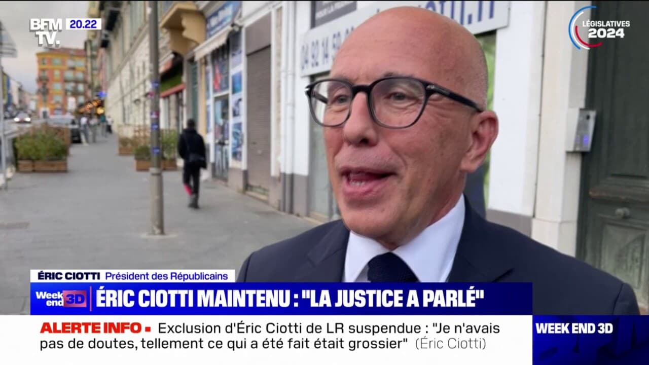 La justice a parlé la réaction d Éric Ciotti après l invalidation