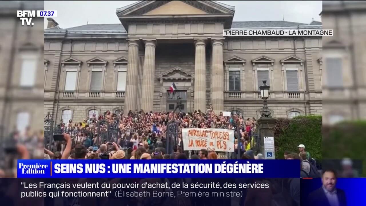 Aurillac Une Manifestation En Soutien D Une Promeneuse Seins Nus