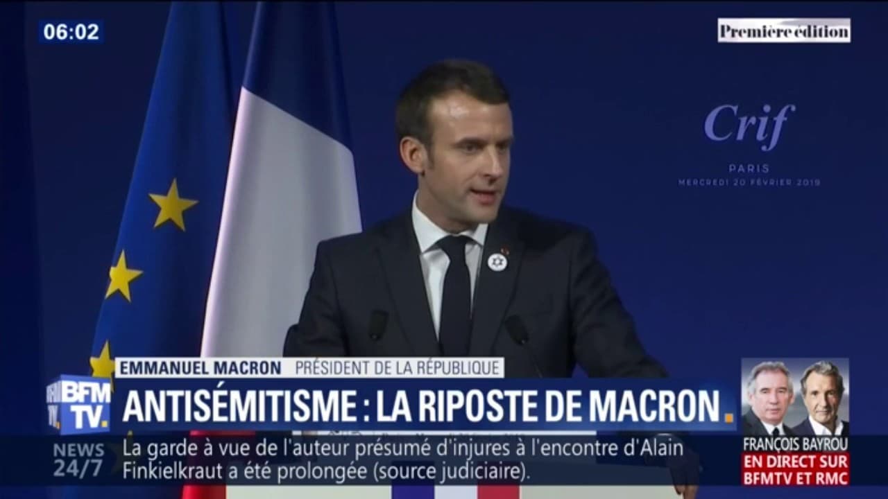 Antisémitisme les mesures annoncées par Emmanuel Macron au dîner du Crif