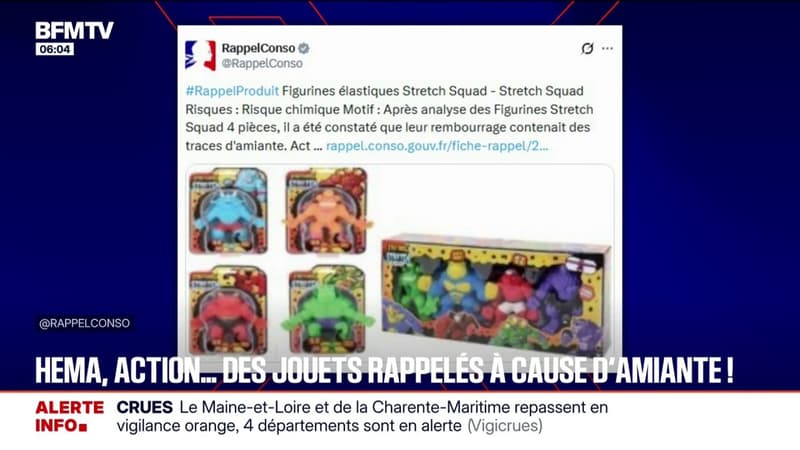 Des jouets pour enfants contenant de l'amiante rappelés