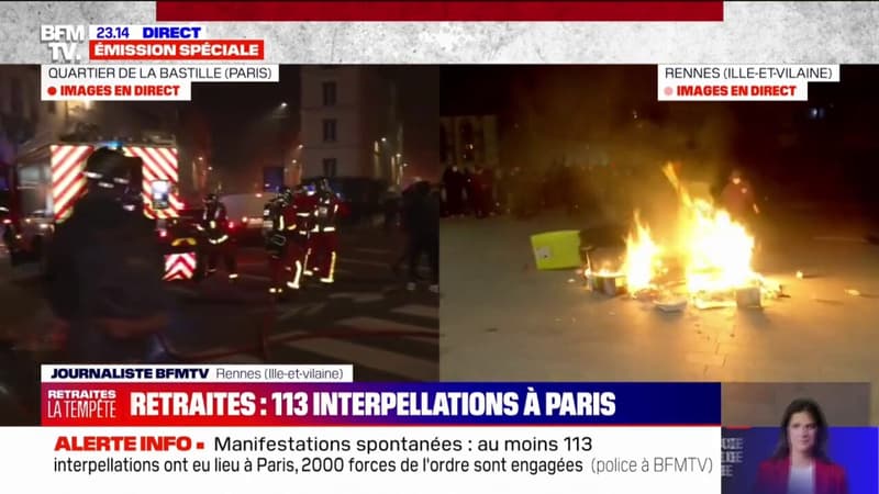 Rennes: les manifestants sont de retour place Sainte-Anne