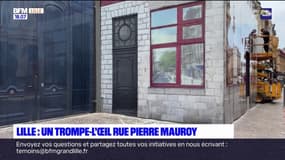 Lille: un trompe-l'œil installé sur le lieu de l'effondrement des deux immeubles rue Pierre Mauroy