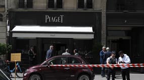 La devanture de la joaillerie Piaget, rue de la Paix, à Paris, victime d'un braquage le 1er août 2023.