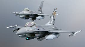 Des F-16 de l'armée portugaise participant à une mission de l'Otan en Lituanie, le 23 mai 2023