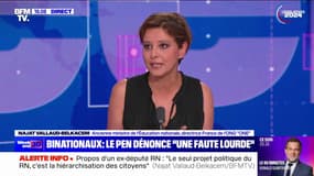 Propos de Roger Chudeau: Najat Vallaud-Belkacem "a envisagé" de porter plainte mais "ne sait pas" si elle va le faire