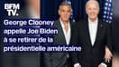 George Clooney appelle Joe Biden à se retirer de la présidentielle américaine