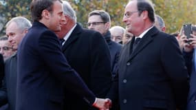 Lors d'une cérémonie officielle le 13 novembre dernier, Emmanul Macron et François Hollande avait échangé une poignée de main. 