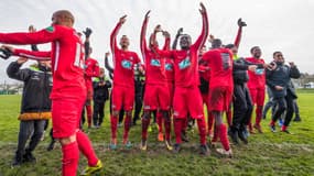 Les joueurs de Linas-Montlhéry en Coupe de France, le 8 décembre 2019