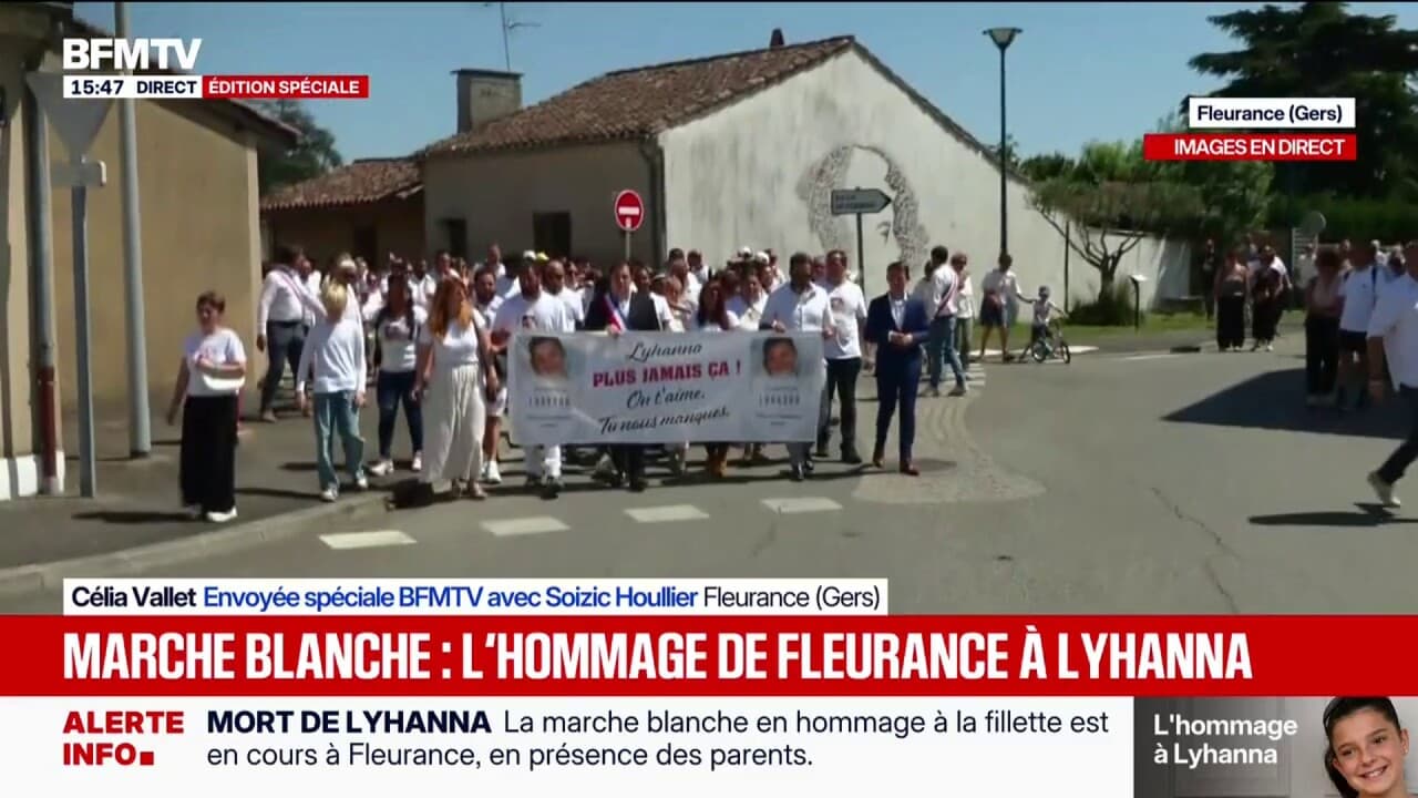 Marche blanche pour Lyhanna:  le cortège progresse dans les rues de Fleurance